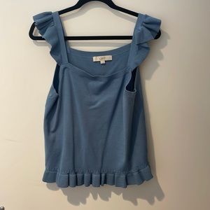 Blue knitted tank